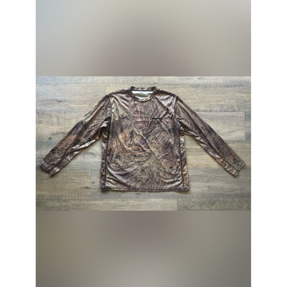 Mossy Oak Brush men’s size large long sleeve camouflage brown and tan shirt